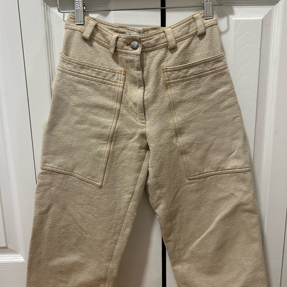 Acne Studios Beige cropped cotton Pants